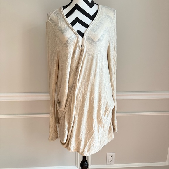 WE THE FREE PEOPLE Miss Rose Top Womens Beige Surplus Blouse Long Sleeve Medium - Picture 2 of 7